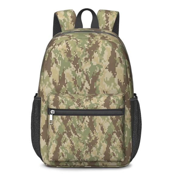 17 Inch Lightweight Backpack,PVC Waterproof Oxford Fabric, Ergonomically Designed, with Large Capacity, Camouflage Print