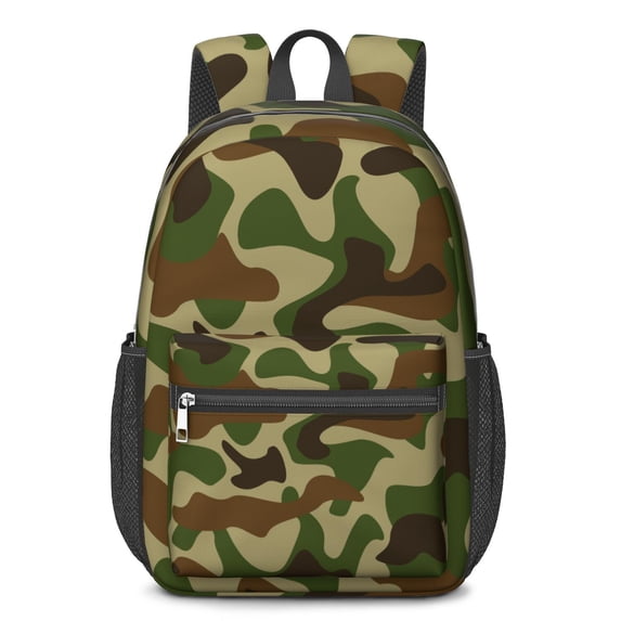 17 Inch Lightweight Backpack,PVC Waterproof Oxford Fabric, Ergonomically Designed, with Large Capacity, Camouflage Print