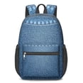 thumbnail image 1 of 17 Inch Lightweight Backpack,PVC Waterproof Oxford Fabric, Ergonomically Designed, with Large Capacity, Denim Cowboy Jean Style, 1 of 5