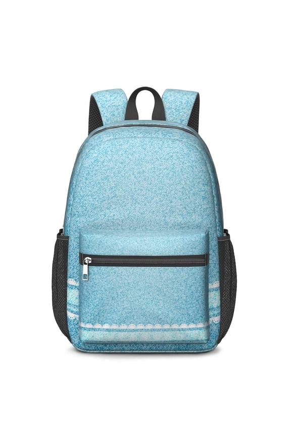 17 Inch Lightweight Backpack,PVC Waterproof Oxford Fabric, Ergonomically Designed, with Large Capacity, Denim Cowboy Jean Style