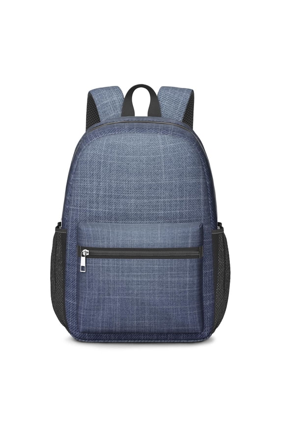 17 Inch Lightweight Backpack,PVC Waterproof Oxford Fabric, Ergonomically Designed, with Large Capacity, Denim Cowboy Jean Style