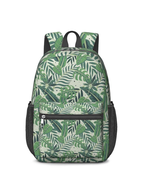 17 Inch Lightweight Backpack,PVC Waterproof Oxford Fabric, Ergonomically Designed, with Large Capacity, Exotic Jungle Aesthetic