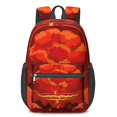 thumbnail image 1 of 17 Inch Lightweight Backpack,PVC Waterproof Oxford Fabric, Ergonomically Designed, with Large Capacity, Fire Flame Baseball Print, 1 of 5