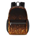 thumbnail image 1 of 17 Inch Lightweight Backpack,PVC Waterproof Oxford Fabric, Ergonomically Designed, with Large Capacity, Fire Flame Baseball Print, 1 of 5