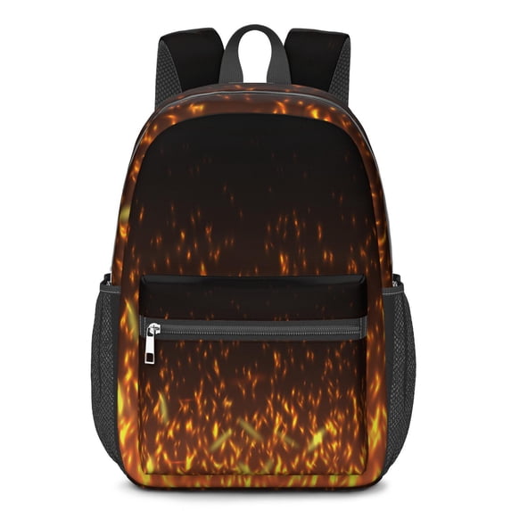 17 Inch Lightweight Backpack,PVC Waterproof Oxford Fabric, Ergonomically Designed, with Large Capacity, Fire Flame Baseball Print