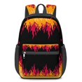 thumbnail image 1 of 17 Inch Lightweight Backpack,PVC Waterproof Oxford Fabric, Ergonomically Designed, with Large Capacity, Fire Flame Baseball Print, 1 of 5