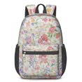 thumbnail image 1 of 17 Inch Lightweight Backpack,PVC Waterproof Oxford Fabric, Ergonomically Designed, with Large Capacity, Floral Flowers Print, 1 of 5