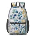 thumbnail image 1 of 17 Inch Lightweight Backpack,PVC Waterproof Oxford Fabric, Ergonomically Designed, with Large Capacity, Floral Flowers Print, 1 of 5