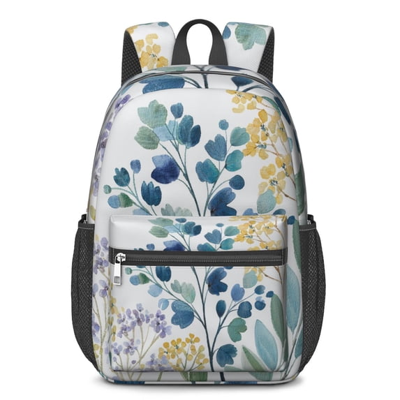 17 Inch Lightweight Backpack,PVC Waterproof Oxford Fabric, Ergonomically Designed, with Large Capacity, Floral Flowers Print