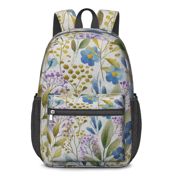 17 Inch Lightweight Backpack,PVC Waterproof Oxford Fabric, Ergonomically Designed, with Large Capacity, Floral Flowers Print
