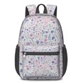 thumbnail image 1 of 17 Inch Lightweight Backpack,PVC Waterproof Oxford Fabric, Ergonomically Designed, with Large Capacity, Floral Flowers Print, 1 of 5