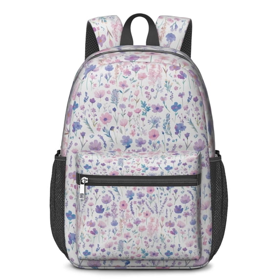 17 Inch Lightweight Backpack,PVC Waterproof Oxford Fabric, Ergonomically Designed, with Large Capacity, Floral Flowers Print