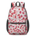 thumbnail image 1 of 17 Inch Lightweight Backpack,PVC Waterproof Oxford Fabric, Ergonomically Designed, with Large Capacity, Floral Flowers Print, 1 of 4