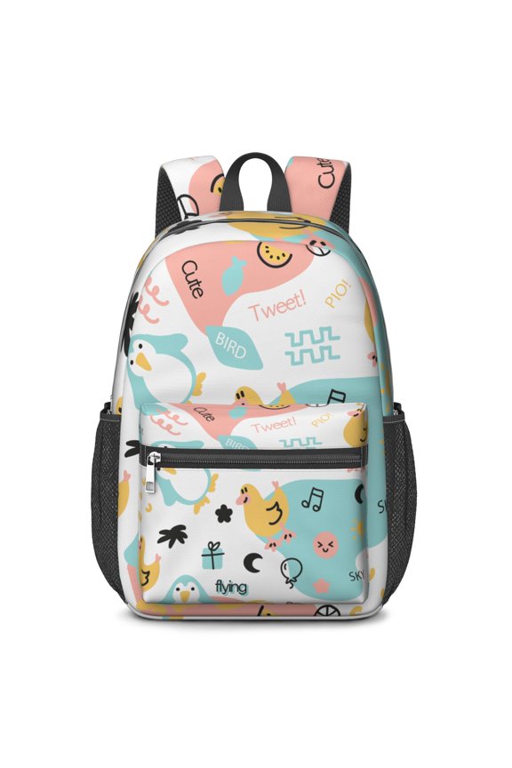 17 Inch Lightweight Backpack,PVC Waterproof Oxford Fabric, Ergonomically Designed, with Large Capacity, Funny Doodle Print