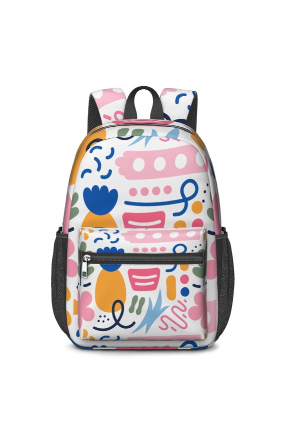 17 Inch Lightweight Backpack,PVC Waterproof Oxford Fabric, Ergonomically Designed, with Large Capacity, Funny Doodle Print
