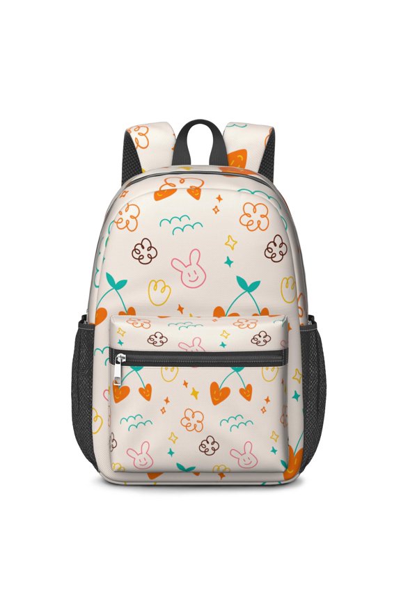 17 Inch Lightweight Backpack,PVC Waterproof Oxford Fabric, Ergonomically Designed, with Large Capacity, Funny Doodle Print