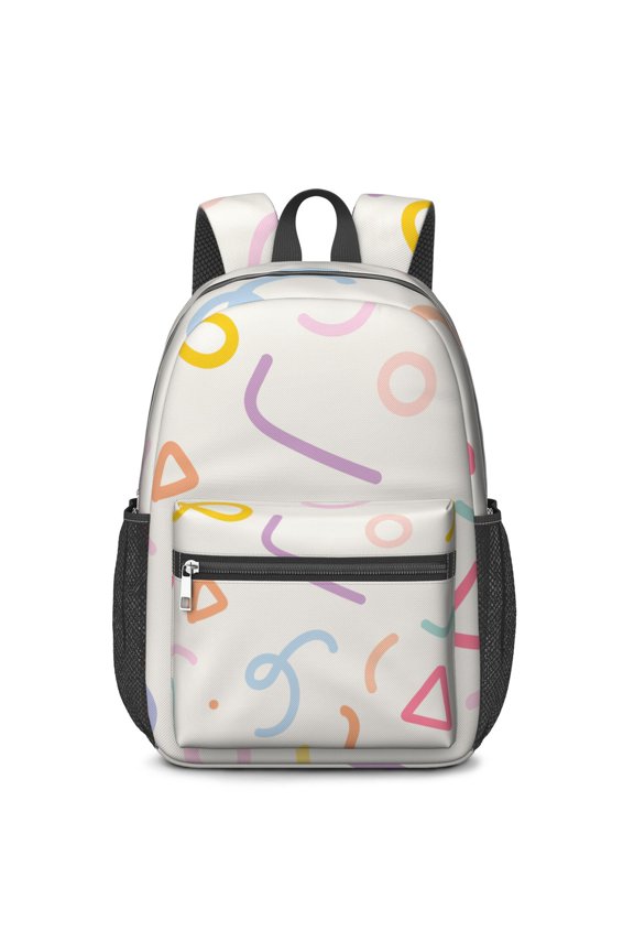 17 Inch Lightweight Backpack,PVC Waterproof Oxford Fabric, Ergonomically Designed, with Large Capacity, Funny Doodle Print