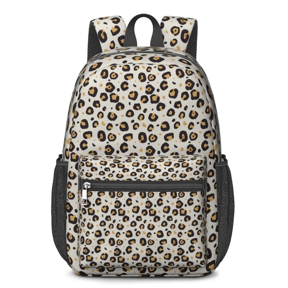 17 Inch Lightweight Backpack,PVC Waterproof Oxford Fabric, Ergonomically Designed, with Large Capacity, Leopard Animal Pattern