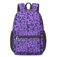 thumbnail image 1 of 17 Inch Lightweight Backpack,PVC Waterproof Oxford Fabric, Ergonomically Designed, with Large Capacity, Leopard Animal Pattern, 1 of 5