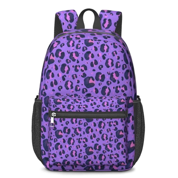 17 Inch Lightweight Backpack,PVC Waterproof Oxford Fabric, Ergonomically Designed, with Large Capacity, Leopard Animal Pattern