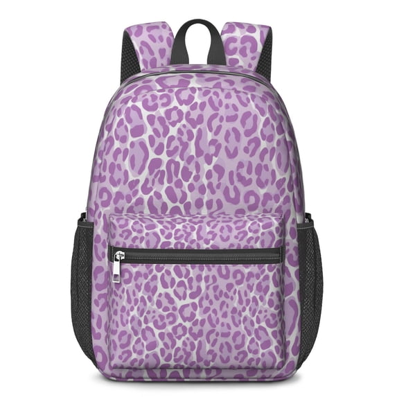 17 Inch Lightweight Backpack,PVC Waterproof Oxford Fabric, Ergonomically Designed, with Large Capacity, Leopard Animal Print