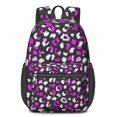 thumbnail image 1 of 17 Inch Lightweight Backpack,PVC Waterproof Oxford Fabric, Ergonomically Designed, with Large Capacity, Leopard Animal Print, 1 of 5
