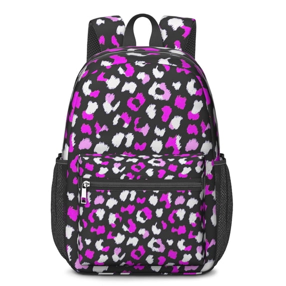 17 Inch Lightweight Backpack,PVC Waterproof Oxford Fabric, Ergonomically Designed, with Large Capacity, Leopard Animal Print