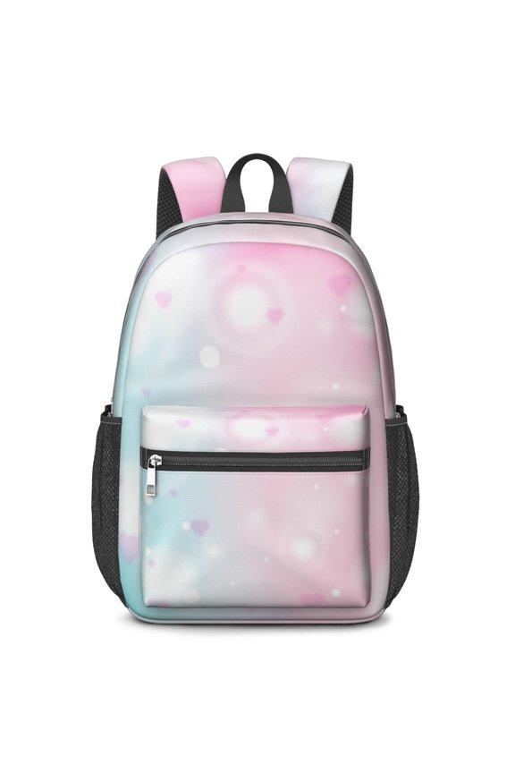 17 Inch Lightweight Backpack,PVC Waterproof Oxford Fabric, Ergonomically Designed, with Large Capacity, Love Romantic Valentine Print