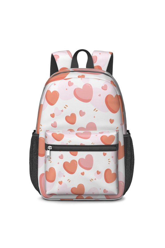 17 Inch Lightweight Backpack,PVC Waterproof Oxford Fabric, Ergonomically Designed, with Large Capacity, Love Romantic Valentine Print