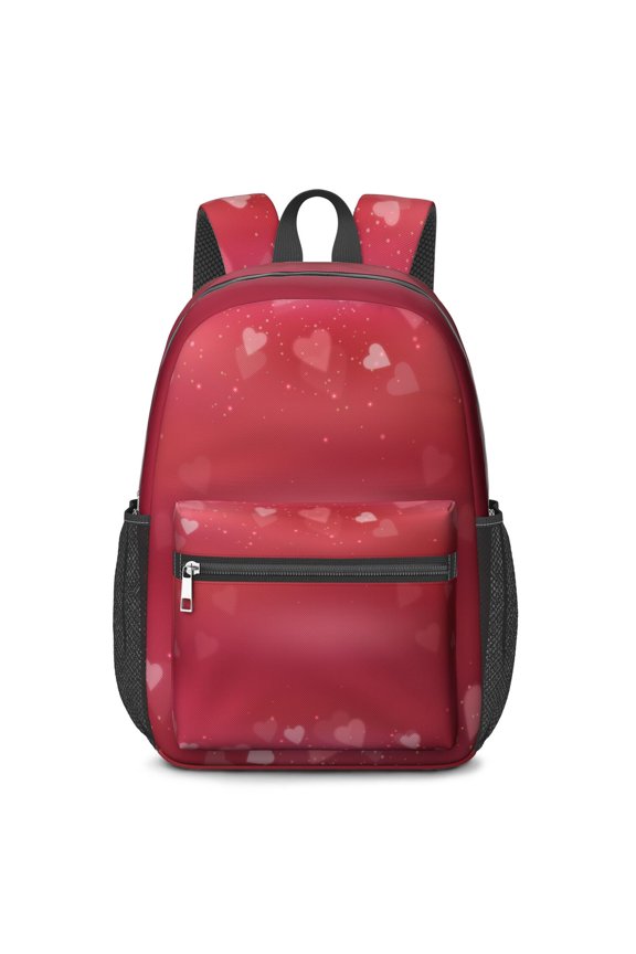 17 Inch Lightweight Backpack,PVC Waterproof Oxford Fabric, Ergonomically Designed, with Large Capacity, Love Romantic Valentine Print