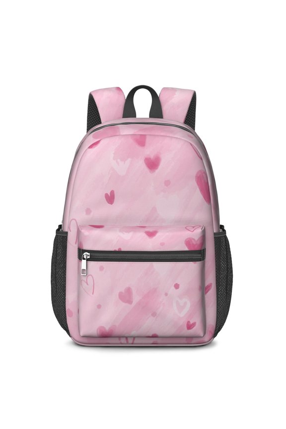 17 Inch Lightweight Backpack,PVC Waterproof Oxford Fabric, Ergonomically Designed, with Large Capacity, Love Romantic Valentine Print