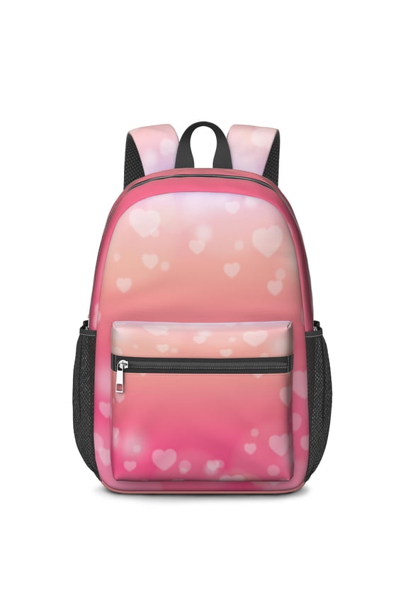 17 Inch Lightweight Backpack,PVC Waterproof Oxford Fabric, Ergonomically Designed, with Large Capacity, Love Romantic Valentine Print