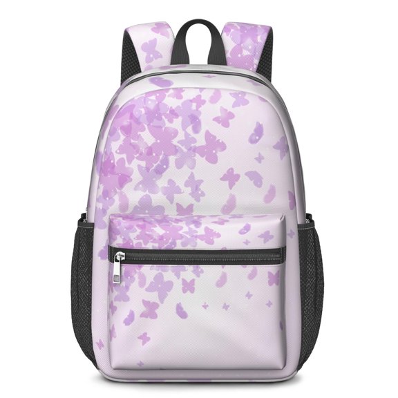 17 Inch Lightweight Backpack,PVC Waterproof Oxford Fabric, Ergonomically Designed, with Large Capacity, Monarch Butterfly Aesthetic