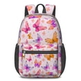 thumbnail image 1 of 17 Inch Lightweight Backpack,PVC Waterproof Oxford Fabric, Ergonomically Designed, with Large Capacity, Monarch Butterfly Aesthetic, 1 of 5