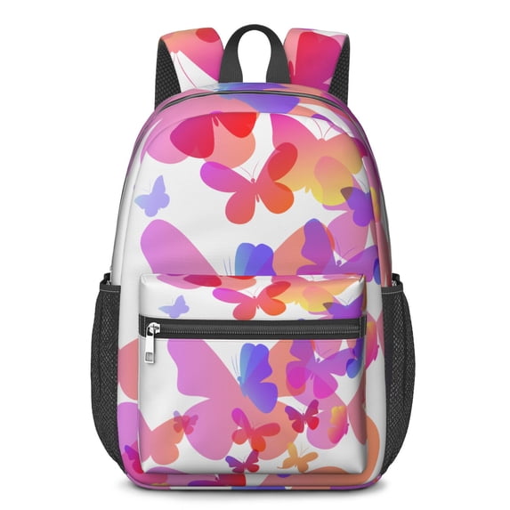 17 Inch Lightweight Backpack,PVC Waterproof Oxford Fabric, Ergonomically Designed, with Large Capacity, Monarch Butterfly Aesthetic