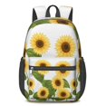 thumbnail image 1 of 17 Inch Lightweight Backpack,PVC Waterproof Oxford Fabric, Ergonomically Designed, with Large Capacity, Sunflower Print, 1 of 5