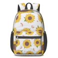 thumbnail image 1 of 17 Inch Lightweight Backpack,PVC Waterproof Oxford Fabric, Ergonomically Designed, with Large Capacity, Sunflower Print, 1 of 4