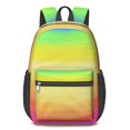 thumbnail image 1 of 17 Inch Lightweight Backpack,PVC Waterproof Oxford Fabric, Ergonomically Designed, with Large Capacity, Vibrant Rainbow Print, 1 of 5