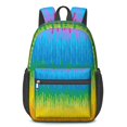 thumbnail image 1 of 17 Inch Lightweight Backpack,PVC Waterproof Oxford Fabric, Ergonomically Designed, with Large Capacity, Vibrant Rainbow Print, 1 of 5