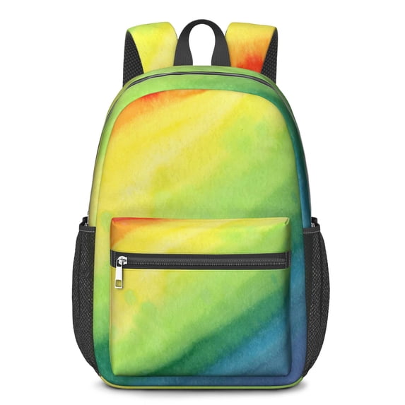 17 Inch Lightweight Backpack,PVC Waterproof Oxford Fabric, Ergonomically Designed, with Large Capacity, Vibrant Rainbow Print