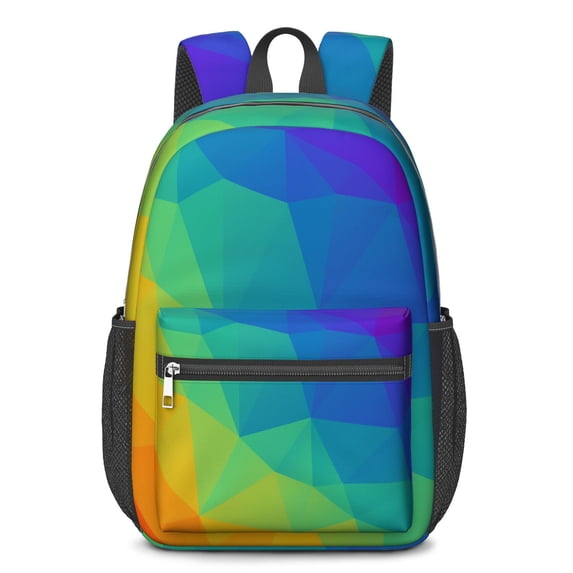 17 Inch Lightweight Backpack,PVC Waterproof Oxford Fabric, Ergonomically Designed, with Large Capacity, Vibrant Rainbow Print