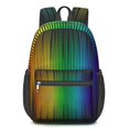 thumbnail image 1 of 17 Inch Lightweight Backpack,PVC Waterproof Oxford Fabric, Ergonomically Designed, with Large Capacity, Vibrant Rainbow Print, 1 of 5