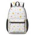 thumbnail image 1 of 17 Inch Lightweight Backpack,PVC Waterproof Oxford Fabric, Ergonomically Designed, with Large Capacity, Wildflower Garden Aesthetic Floral Print, 1 of 5
