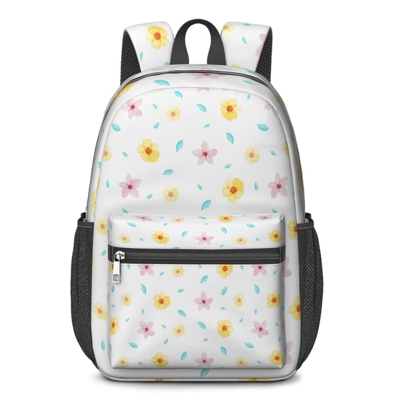 17 Inch Lightweight Backpack,PVC Waterproof Oxford Fabric, Ergonomically Designed, with Large Capacity, Wildflower Garden Aesthetic Floral Print