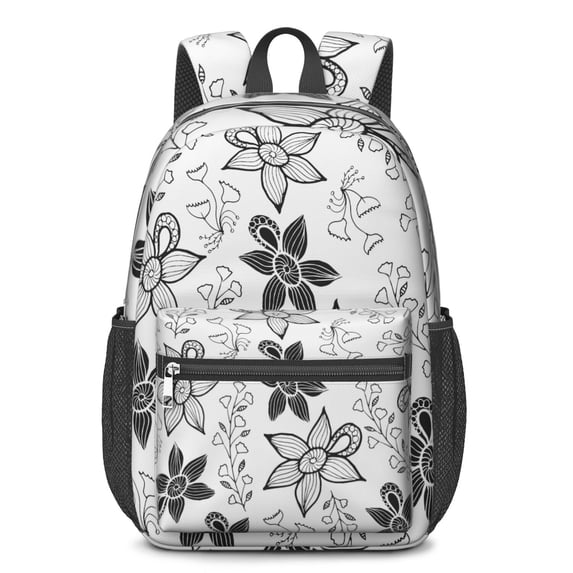 17 Inch Lightweight Backpack,PVC Waterproof Oxford Fabric, Ergonomically Designed, with Large Capacity, Wildflower Garden Aesthetic Floral Print