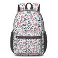 thumbnail image 1 of 17 Inch Lightweight Backpack,PVC Waterproof Oxford Fabric, Ergonomically Designed, with Large Capacity, Wildflower Garden Aesthetic Floral Print, 1 of 5