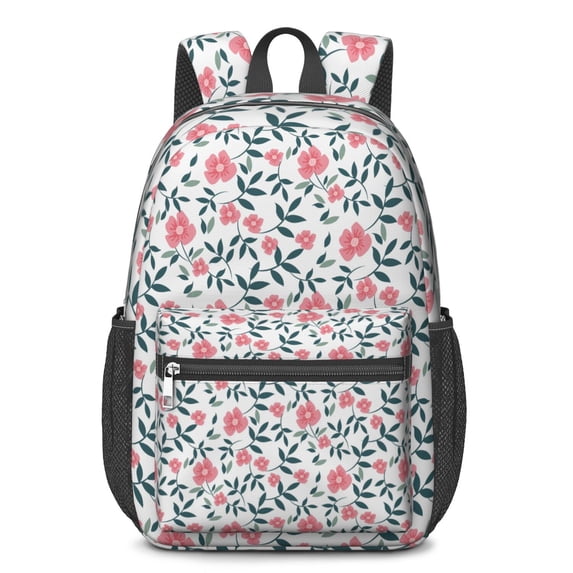 17 Inch Lightweight Backpack,PVC Waterproof Oxford Fabric, Ergonomically Designed, with Large Capacity, Wildflower Garden Aesthetic Floral Print