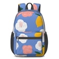 thumbnail image 1 of 17 Inch Lightweight Backpack,PVC Waterproof Oxford Fabric, Ergonomically Designed, with Large Capacity, Wildflower Garden Aesthetic Floral Print, 1 of 5