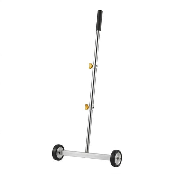 17-Inch Magnetic Sweeper with Wheels, 10 lbs Load Capacity Rolling Pickup Tool with Adjustable Handle for Nails and Screws, Garages & Roofing