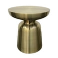 thumbnail image 1 of 15 Inch Mushroom Shaped Metal End Table, Gold- Saltoro Sherpi, 1 of 5